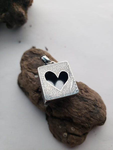 3D Double Sided Heart Turquoise Pendant