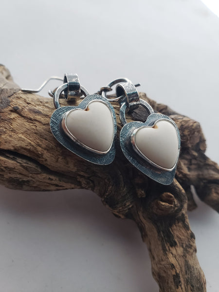 Chubby Magnesite Heart Earrings
