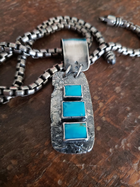 Three Stone Turquoise Pendant
