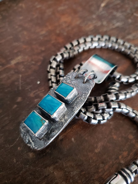 Three Stone Turquoise Pendant