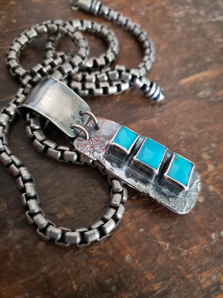 Three Stone Turquoise Pendant