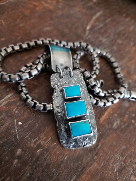 Three Stone Turquoise Pendant
