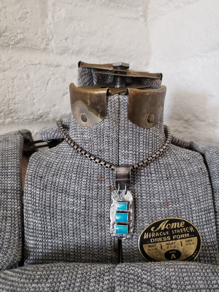 Three Stone Turquoise Pendant
