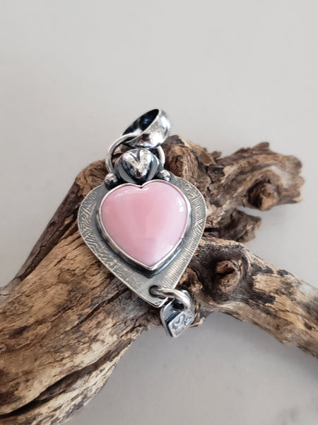 Pink Conch Heart Pendant
