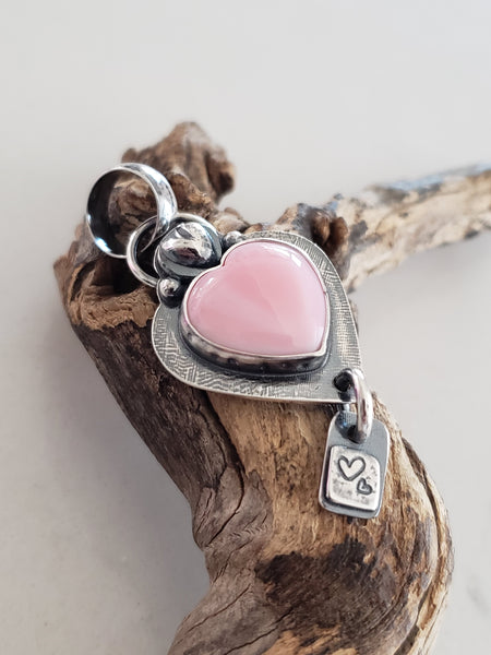 Pink Conch Heart Pendant