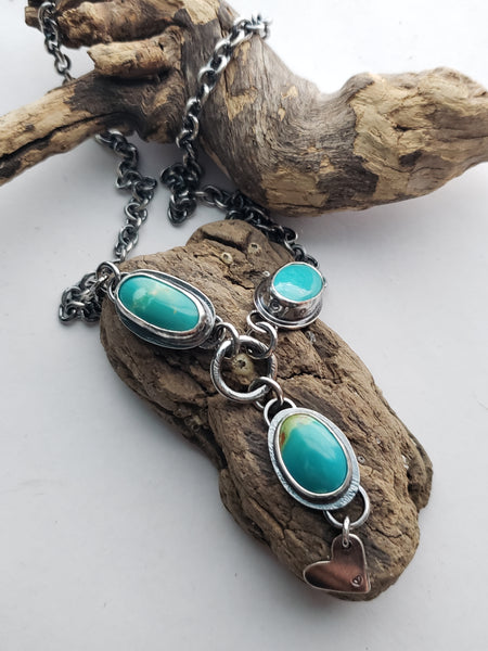 3 Stone Royston Turquoise Necklace