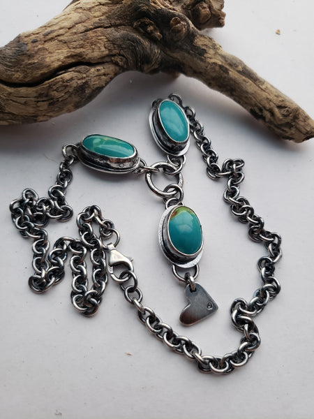 3 Stone Royston Turquoise Necklace