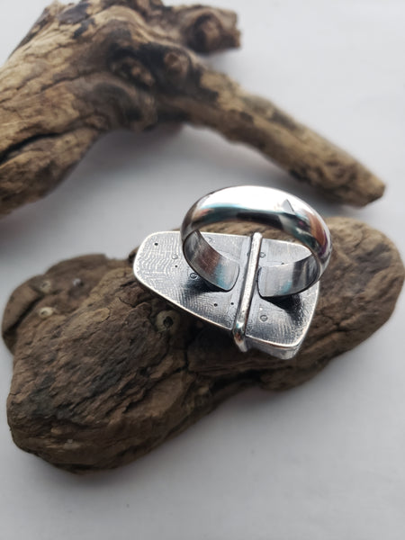 "Stinking Water" Plume Agate Ring