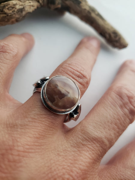 Laguna Agate Heart Ring