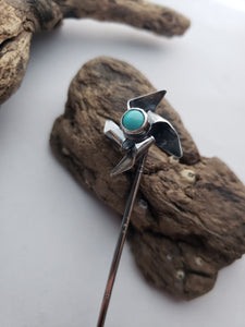 Kingman Turquoise Pinwheel (Hair) Pin