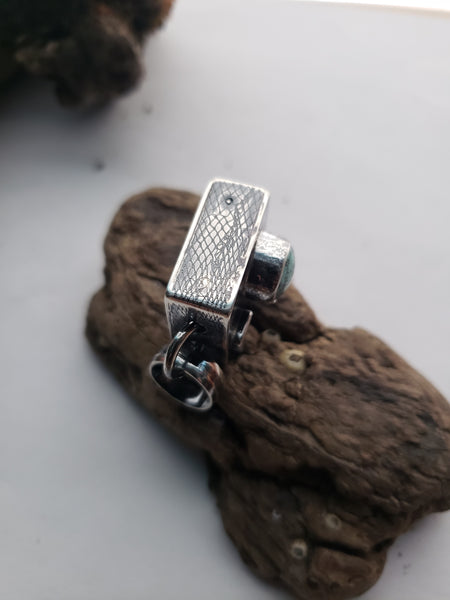 3D Double Sided Heart Turquoise Pendant