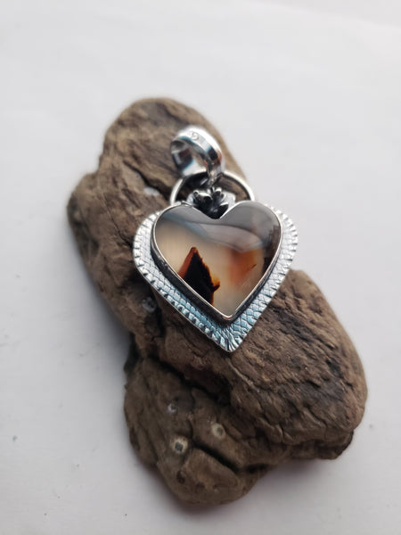 Montana Agate Heart Pendant