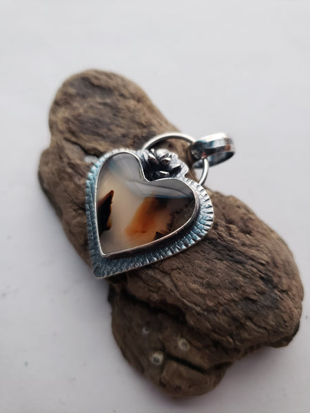 Montana Agate Heart Pendant