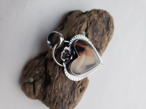 Montana Agate Heart Pendant