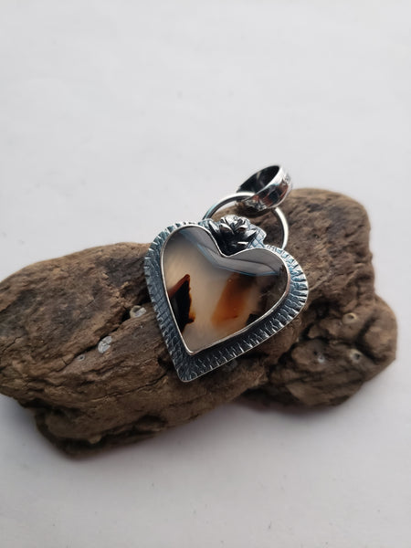 Montana Agate Heart Pendant