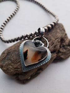 Montana Agate Heart Pendant