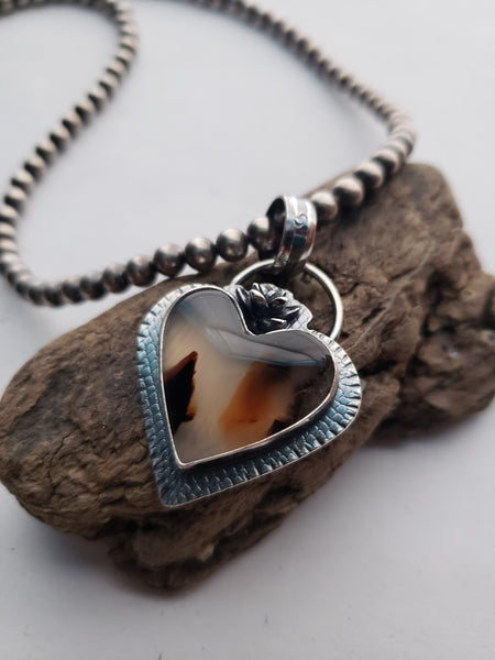 Montana Agate Heart Pendant