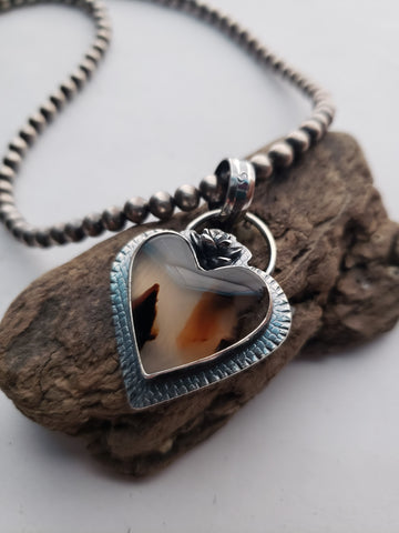 Montana Agate Heart Pendant