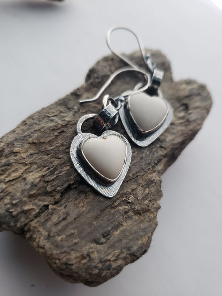 Chubby Magnesite Heart Earrings