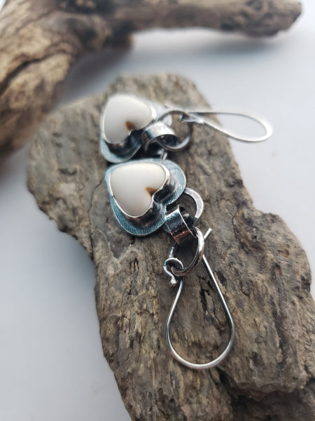 Chubby Magnesite Heart Earrings