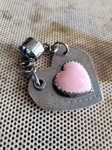 Pink Conch Heart Pendant