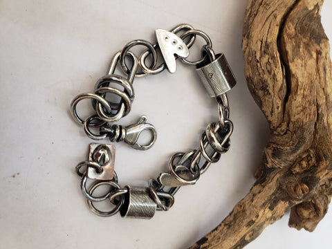 Heart Link Bracelet #10 (copper tag)