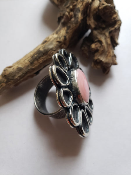 Pink Conch Flower Ring (9-9.25)