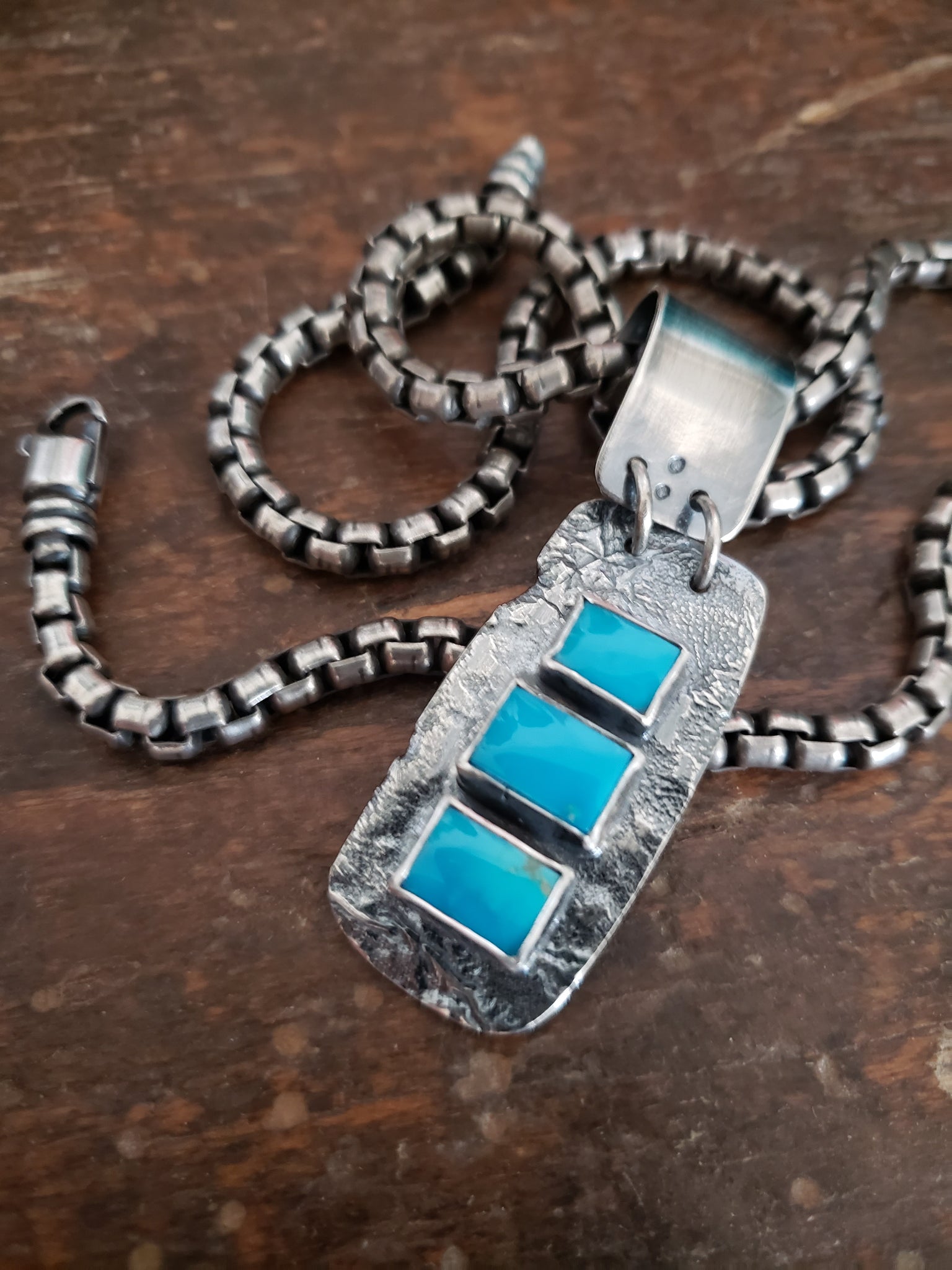 Three Stone Turquoise Pendant