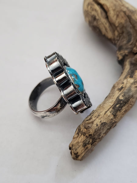 Flower Ring (Nacozari Turquoise)