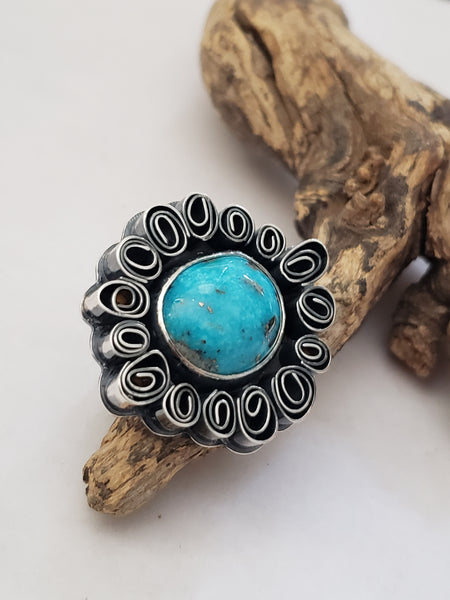 Flower Ring (Nacozari Turquoise)