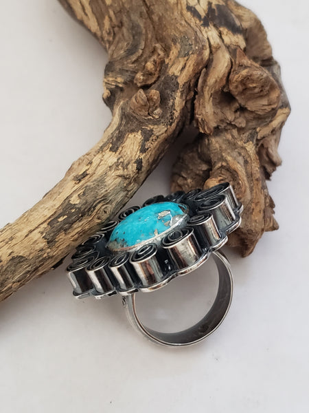 Flower Ring (Nacozari Turquoise)