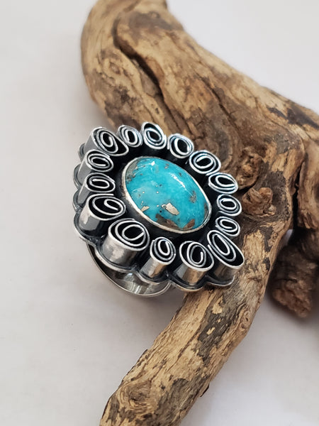 Flower Ring (Nacozari Turquoise)