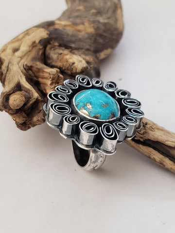 Flower Ring (Nacozari Turquoise)