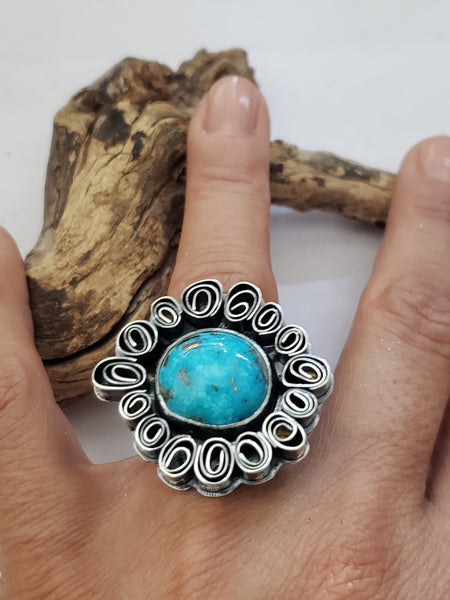 Flower Ring (Nacozari Turquoise)