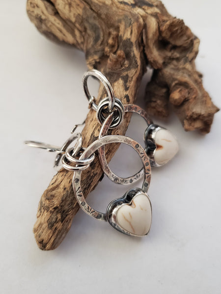 Chubby Magnesite Heart Earrings