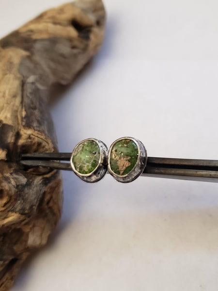 Green Sonoran Gold Turquoise Studs