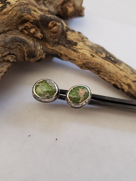 Green Sonoran Gold Turquoise Studs