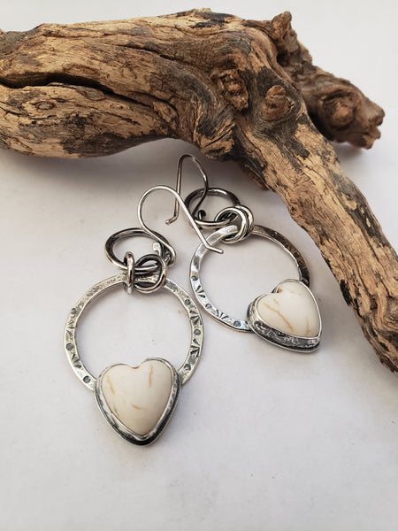 Chubby Magnesite Heart Earrings