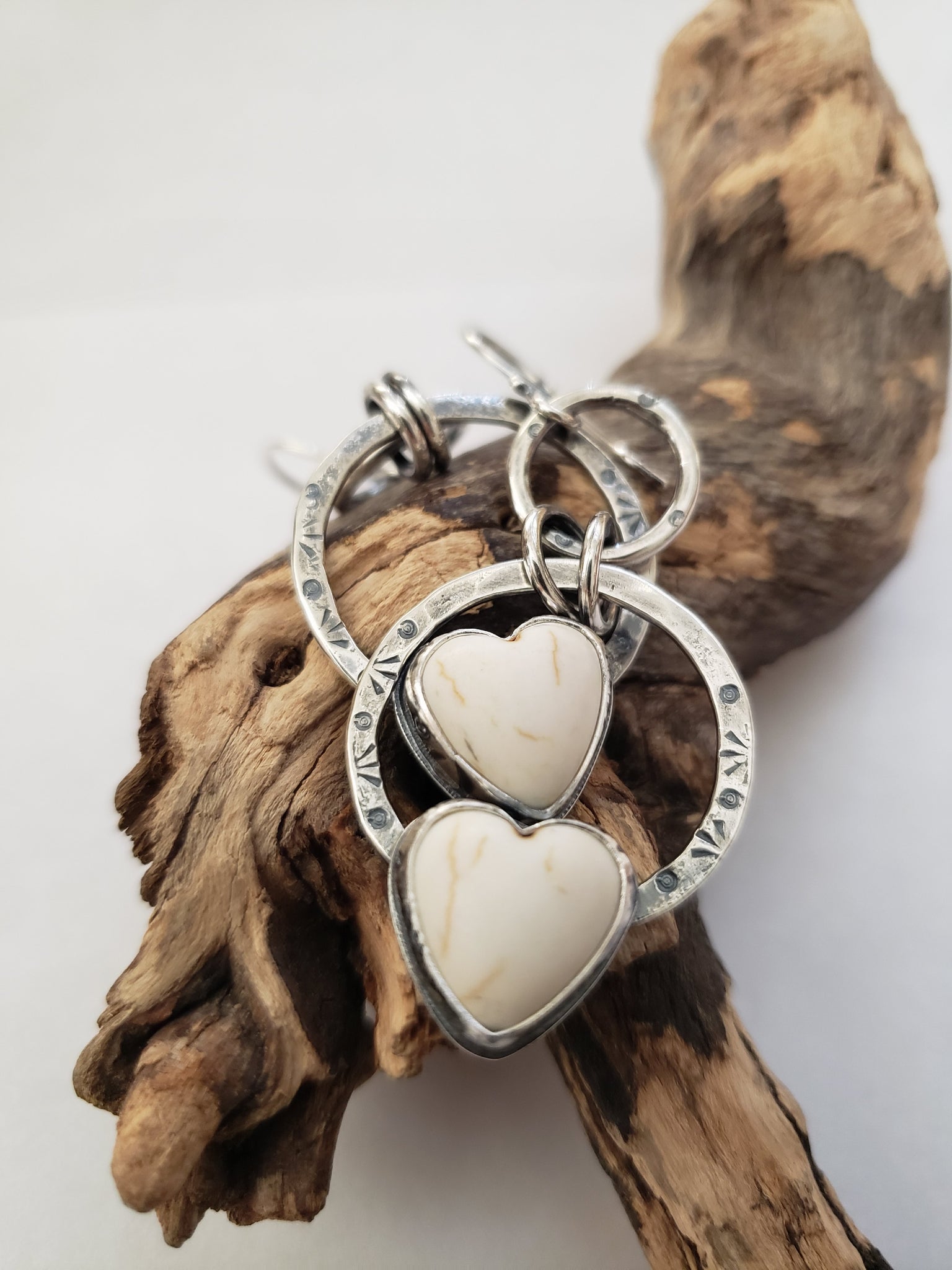Chubby Magnesite Heart Earrings