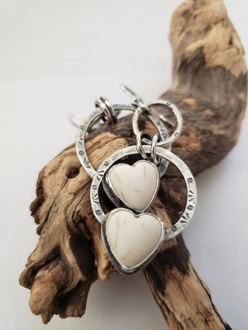 Chubby Magnesite Heart Earrings