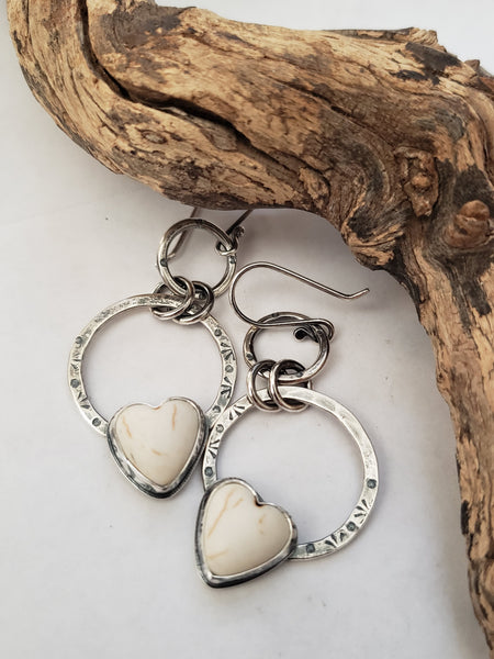 Chubby Magnesite Heart Earrings