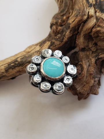 Kingman Turquoise Daisy Ring