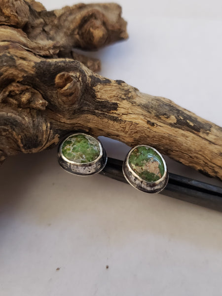 Green Sonoran Gold Turquoise Studs