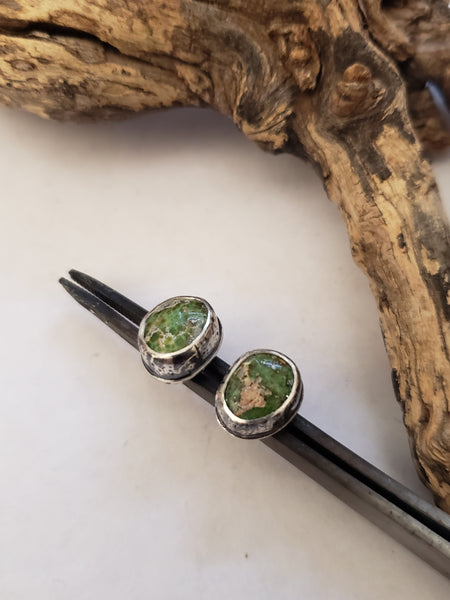 Green Sonoran Gold Turquoise Studs