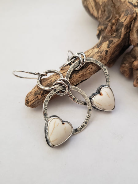 Chubby Magnesite Heart Earrings