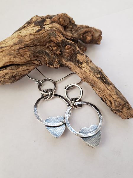 Chubby Magnesite Heart Earrings