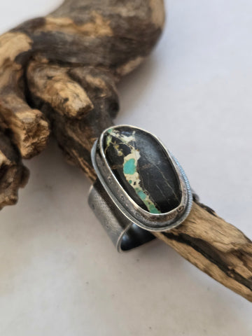 Black Jack Turquoise Saddle Ring