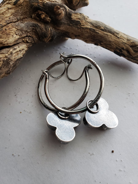 Triple Kingman Bead Hoop Earrings