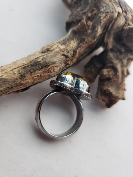 Amber Heart Ring