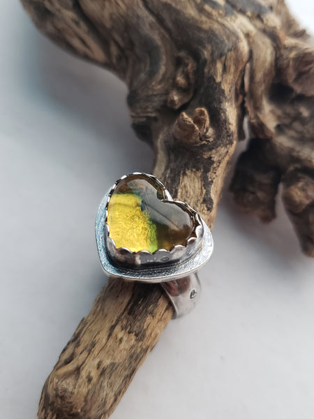 Amber Heart Ring